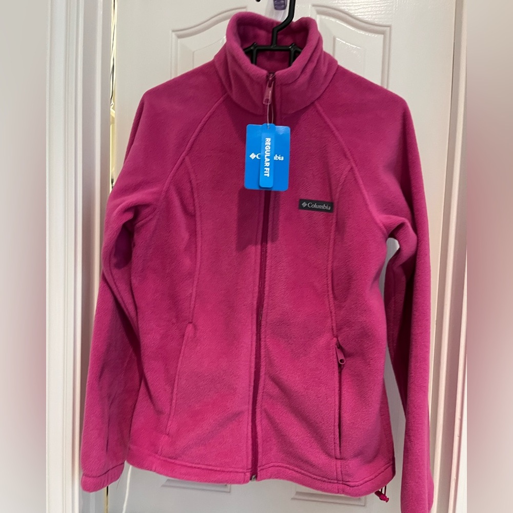 NWT Columbia Women’s Benton Springs Fleece Jacket in Fuchsia, Size Medium